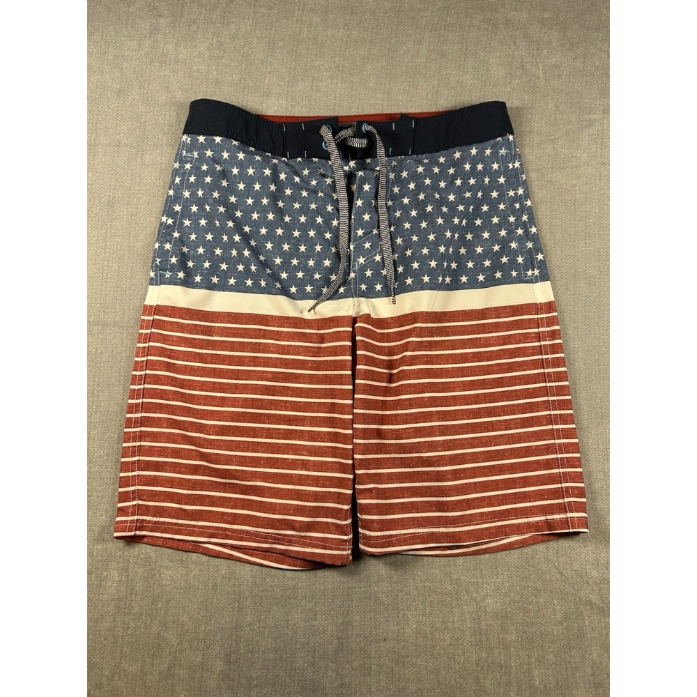 Mossimo Men's Stars Striped Board Shorts Blue Red White Size 32
